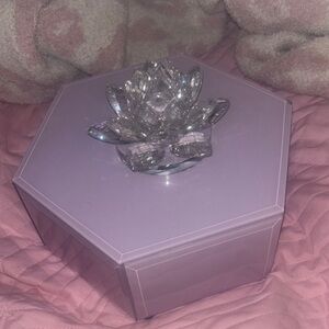 Purple Jewelry Box with Crystal Lotus
